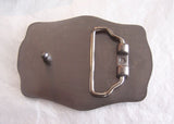 Snake Belt Buckle Inlaid in Hand Painted Black Enamel Vintage Style Serpent Design Oval Ornate Style with Color Option