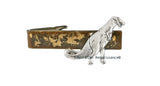 Dinosaur Tie Clip Inlaid in Hand Painted Black Enamel T-Rex Tie Bar Pre Historic Style Custom Colors Aailable