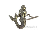 Mermaid Tie Pin Victorian Nautical Tie Tack Pin with Bar and Chain Siren Fantasy Inspired Tie Accent with Cufflink and Tie Clip Set Options