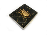 Scarab Weekly Pill Box Inlaid in Hand Painted Enamel Egyptian Beetle Art Deco Design with Personalized and Color Options Available