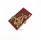 Dragon Pill Box Inlaid in Hand Painted Black Onyx  Enamel Medieval Fantasy Game of Thrones Inspired with Color and Personalizaed Options