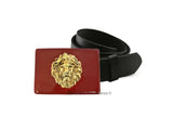 Rococo Belt Buckle Inlaid in Hand Painted Black Opaque Enamel Baroque Inspired Assorted Color Options