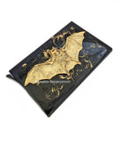 Vampire Bat Wallet with Pop Up Quick Access to Credit Cards in Hand Painted Black Enamel with RFID Blocker Personalize and Color Options