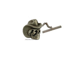 Skull Cowboy Cufflinks Vintage Style Western Goth Inspired with Tie Clip or Tie Pin Set Option