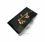 Libra Scale Pill Box with 7 Day Slots Inlaid in Hand Painted Black Enamel Weekly Case Art Deco Zodiac with Personalized and Color Options