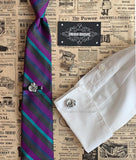 Cowboy Skull Head Tie Clip Neo Victorian Western Accessory Vintage Inspired with Cufflink and Tie Pin Set Options