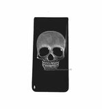 Skull Money Clip Inlaid in Hand Painted Black Enamel Goth Inspired with Personalized and Color Options