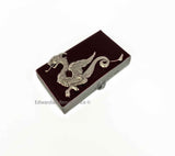 Dragon Pill Box Inlaid in Hand Painted Black Onyx  Enamel Medieval Fantasy Game of Thrones Inspired with Color and Personalizaed Options
