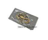 Antique Silver Scorpio Money Clip Inlaid in Black Enamel Neo Victorian Zodiac Inspired with Personalized and Color Options
