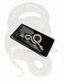Snake Money Clip Inlaid in Glossy Black Enamel Neo Victorian Serpent Inspired with Personalized and Color Options