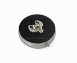 Vampire Bat Pill Box Inlaid in Hand Painted Black Enamel Gothic Victorian Style Vintage Design Personalized and Color Options