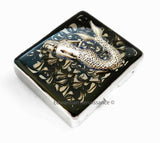 Mermaid Pill Box with 8 Day Individual Compartments in Black Ink Swirl Nautical Inspired Siren Weekly Pill Case Personalize Options