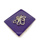 Octopus 8 Day Pill Box Inlaid in Hand Painted Purple Enamel Neo Victorian Kraken Nautical Inspired Custom Colors and Personalized