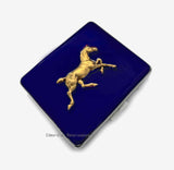 Gold Horse Weekly Pill Box with 8 Compartments Inlaid in Hand Painted Navy Opaque Enamel Art Deco Inspired Personalize and Color Options