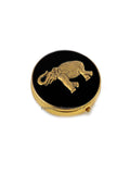 Elephant Pill Case Inlaid in Hand Painted Black Enamel Art Deco Safari Personalize and Color Options Available
