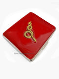 Serpent Pill Box with 8 Individual Compartments in Hand Painted Red Opaque Enamel Gothic Victorian Inspired Personalized and Color Options