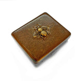 Bee Pill Box with 8 Compartments with Lids inlaid in Hand Painted Copper Enamel Neo Victorian Insect with Personalized and Color Options