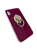 Lion Door Knocker Design Iphone or Galaxy Case Inlaid in Glossy Black Enamel Medieval Inspired Phone Cover with Color Options Available