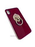 Gold Lion Door Knocker Design Iphone or Galaxy Case Inlaid in Metallic Gold Enamel Medieval Style Phone Cover with Color Options Available