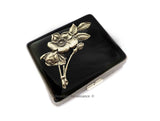 Antique Silver Flower Pill Box with 8 Compartments Art Nouveau Bouquet Design with Colors and Personalized Options