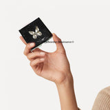 Celestial Pill Box with Shooting Star Design in Hand Painted Glossy Black Enamel Art Deco Inspired with Personalized and Color Options