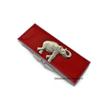 Elephant Pill Box in Hand Painted Glossy Red Enamel Neo Victorian Elephant Wide Pill Case with Personalized and Color Options