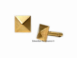 Antique Gold Studs Cufflinks Vintage Style with Tie Clip or Tie Pin Set Option Art Deco Geometric Design