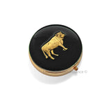 Taurus Pill Box Inlaid in Hand Painted Glossy Black Enamel Neo Victorian Zodiac Inspired Personalized and Color Options