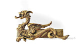 Dragon Tie Clip inlaid in Metallic Gold Enamel Medieval Fantasy Inspired Tie Accent with Color Options Available