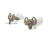 Vampire Bat Cufflinks plated in Antique Silver Gothic Victorian Vintage Inspired with Tie Pin and Tie Clip Set Options
