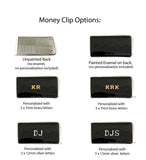 Zebra Money Clip Inlaid in Hand Painted Black Enamel Art Deco Style with Personalized and Color Options