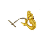 Mermaid Tie Pin Victorian Nautical Tie Tack Pin with Bar and Chain Siren Fantasy Inspired Tie Accent