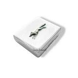 Fox Run Weekly Pill Box with Mirror Woodland Inspired Inlaid in Hand Painted Navy Enamel with Personalized and Custom Color Options