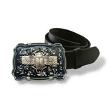 Scarab Belt Buckle in Antique Silver Egyptian Beetle Inlaid in Hand Painted Black Ink Swirl Enamel with Custom Colors Available