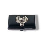 Vampire Bat Pill Box Inlaid in Hand Painted Black Enamel Gothic Victorian Style Personalized and Color Options