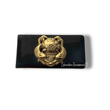 Antique Gold Deep Sea Diver Money Clip Inlaid in Hand Painted Glossy Black Enamel Nautical Inspired with Personalized and Color Options