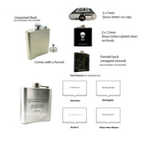 Gold Skull and Crossbones Flask in Hand Painted Black with Silver Splash Enamel 8oz Hip Flask with Personalize Engraving and Color Option