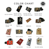 Octopus Business Card Case Inlaid in Hand Painted Black Ink Swirl Enamel Gothic Kraken with Personalize and Color Options