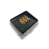 3 Wise Monkey Pill Box with 8 Compartments Inlaid in Hand Painted Black Enamel Proverbs Inspired with Colors and Personalized Options