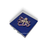 Octopus Pill Box Inlaid in Hand Painted Navy Enamel Nautical Design Square Style with Personalized Options Available