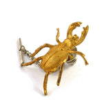 Rhino BeetleTie Pin Gothic Victorioan Insect Tie Tack Pin with Both Bar and Chain and Regular Clutch Back Vintage Inspired Tie Accent