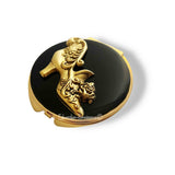 Marie Antoinette Shoe Compact Mirror in Hand Painted Glossy Ox Blood Enamel Baroque Rococo Style with Color and Personalized Options