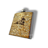 Dragon Hip Flask Game of Thrones Inspired Hand Painted Gold Swirl Enamel Medieval Style Personalized and Color Options