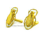 Cufflinks Egyptian Scarab Beetle Antique Silver Gothic Victorian Inspired