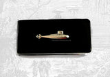 Submarine Money Clip Inlaid in Gray Metallic Enamel on Silver Plated Clip autical Inspired  with Personalzied and Color Options