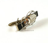 Tie Clip Steampunk Egyptian Scarab Antique Sterling Silver Vintage Style Gothic Beetle Tieclip Neck Tie Bar Accent