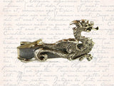 Dragon Tie Pin in Antique Sterling Silver Plating Game of Thrones Inspired Neck Tie Accessory with Tie Clip Set Option