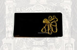 Octopus Money Clip Inlaid in Hand Painted Navy Glossy Enamel Vintage Style Kraken Design Personalize and Color Options