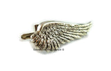 Silver Angel Wing Tie Clip Neo Victorian Inspired In Black Enamel Neck Tie Accent Available in Assorted Colors and Cufflinks Set Options