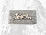 Hare Money Clip Inlaid in Hand Painted Silver Glossy Enamel Alice in Wonderland Rabbit Inspired Custom Colors and Personalized Options